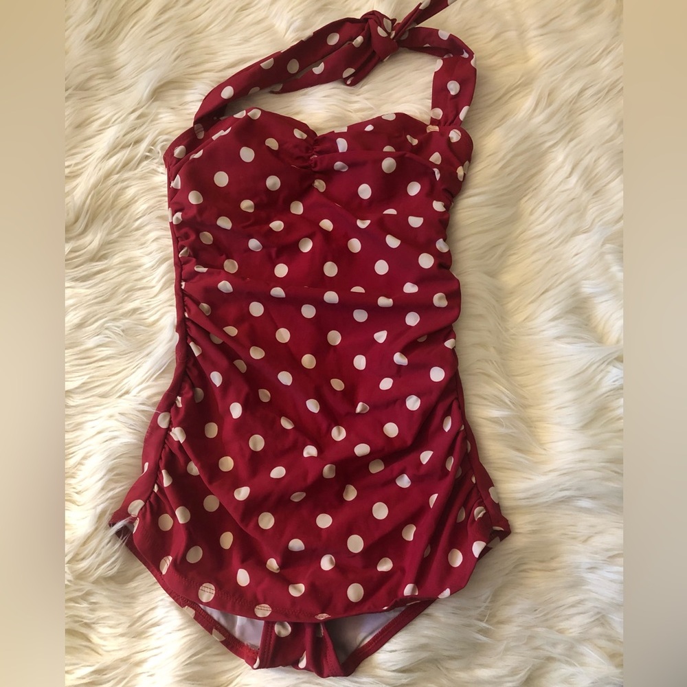One piece swim suit polka dot size 10